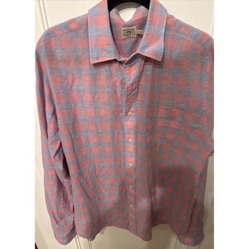 faherty mens large shirt Cotton Linen Mix
